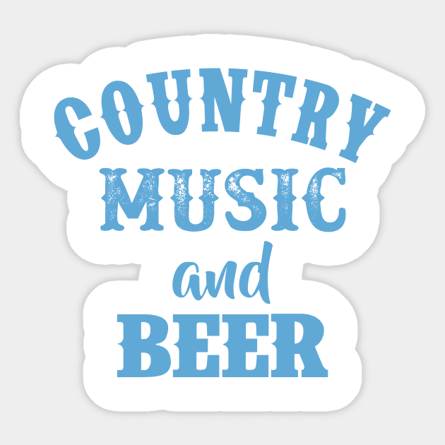 Country Music and Beer Sticker by FontfulDesigns